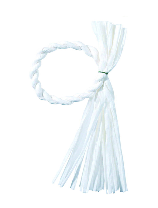 プリザーブドフラワー花材：ＤＭミニ紙しめ縄パック20cm・ホワイト(NMCD-130)・3個入